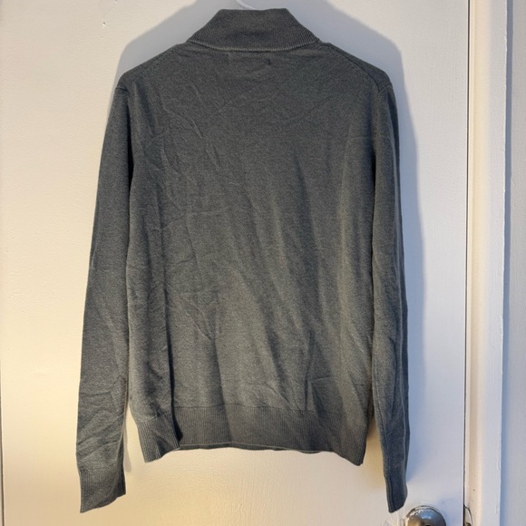 Quince Men's Cashmere Quarter Zip-Up Sweater in Gray Size S - Picture 10 of 11